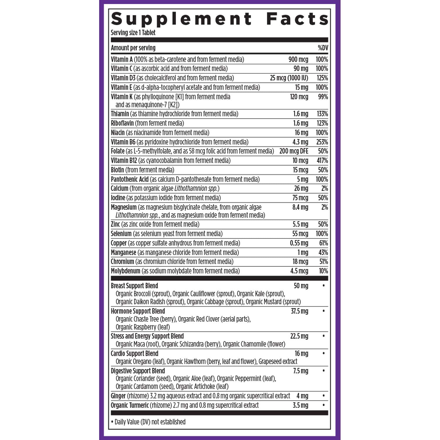 New Chapter Every Woman's One Daily 40+, Women's Multivitamin for Energy, Healthy Aging + Immune Support, 30 tablets